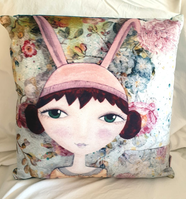 Polly Rabbit Velvet Cushion